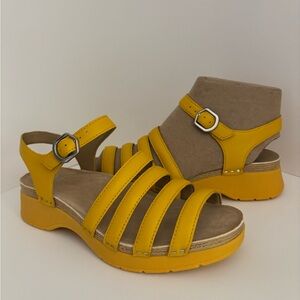Dansko Women's Yellow Multi-Strap Platform Sandals